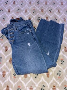 Lucky Brand High-Rise Button-Fly Blue Straight Leg Jeans